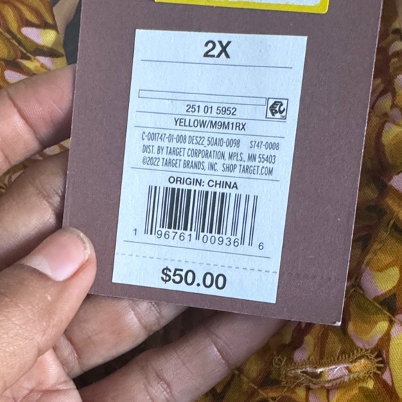 NWT KIKA VARGAS x Target Mum Floral Quilted Jacket Gold Yellow Scalloped 2X - Picture 15 of 15